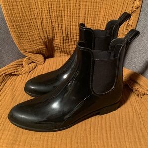 London Fog Glossy Black Rain Boots